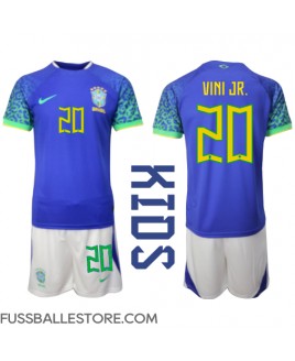 Günstige Brasilien Vinicius Junior #20 Auswärts Trikotsatzt Kinder WM 2022 Kurzarm (+ Kurze Hosen)